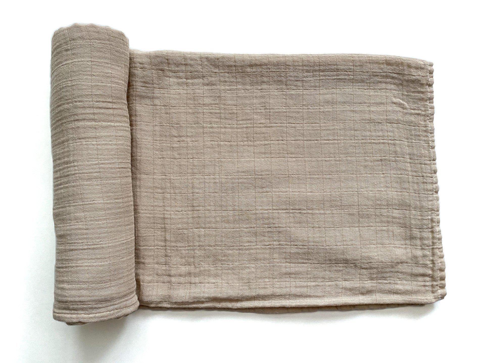 PRE-ORDER** Tan Muslin Swaddle Blanket - Harp Angel Boutique