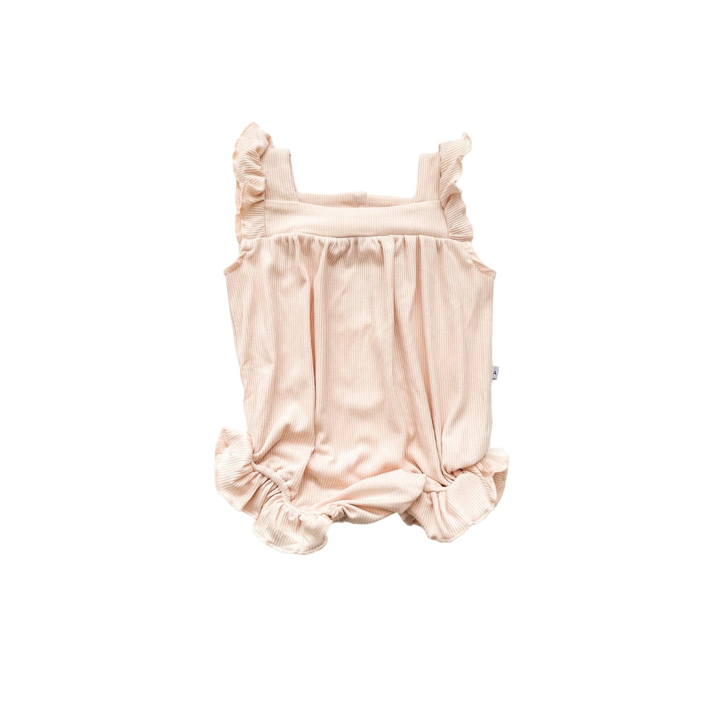 Ruffle Romper - Blush Ribbed - Harp Angel Boutique