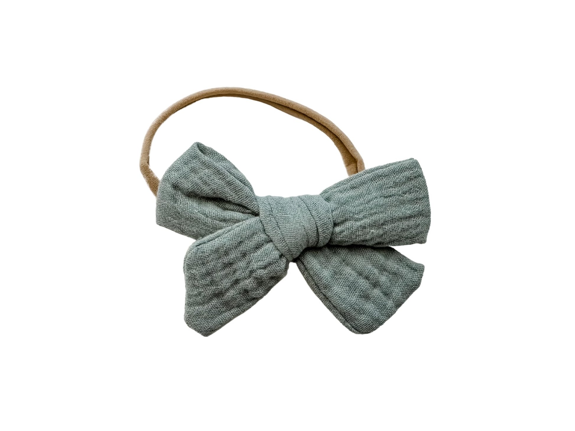 Sage Green Knot Bow Headband - Harp Angel Boutique