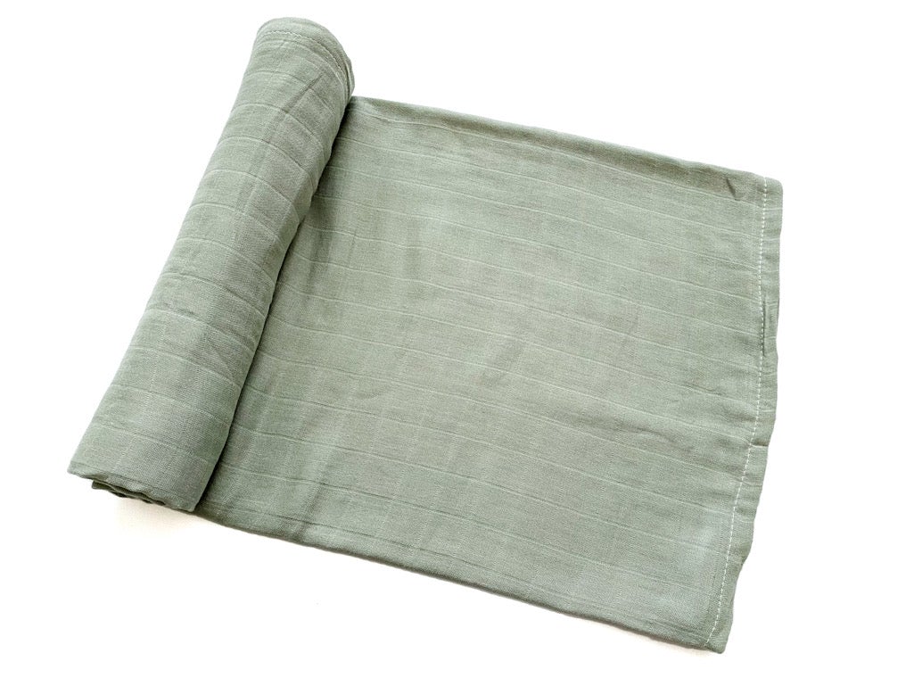 Sage Green Muslin Swaddle Blanket - Harp Angel Boutique