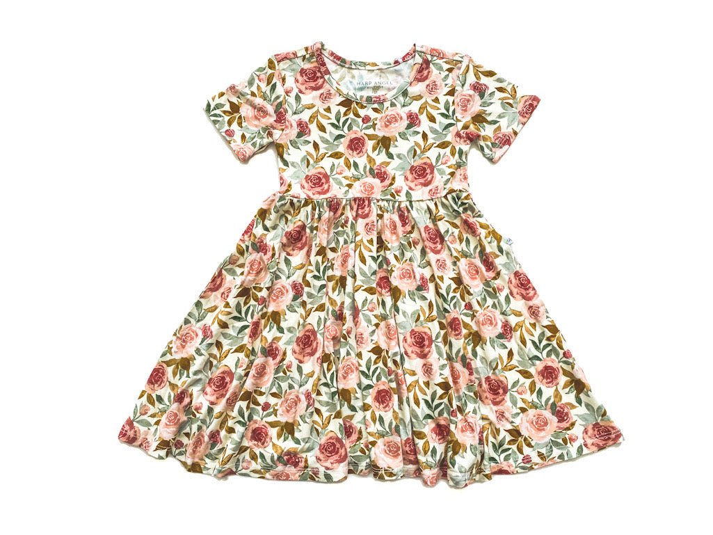 Short Sleeve Twirl Dress - Dusty Pink Floral 4T Short Sleeve Twirl Dress - Dusty Pink Floral 4T