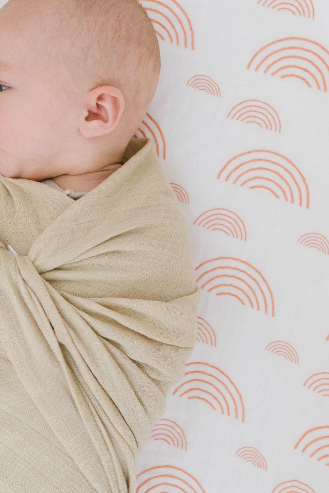 Tan Muslin Swaddle Blanket - Harp Angel Boutique