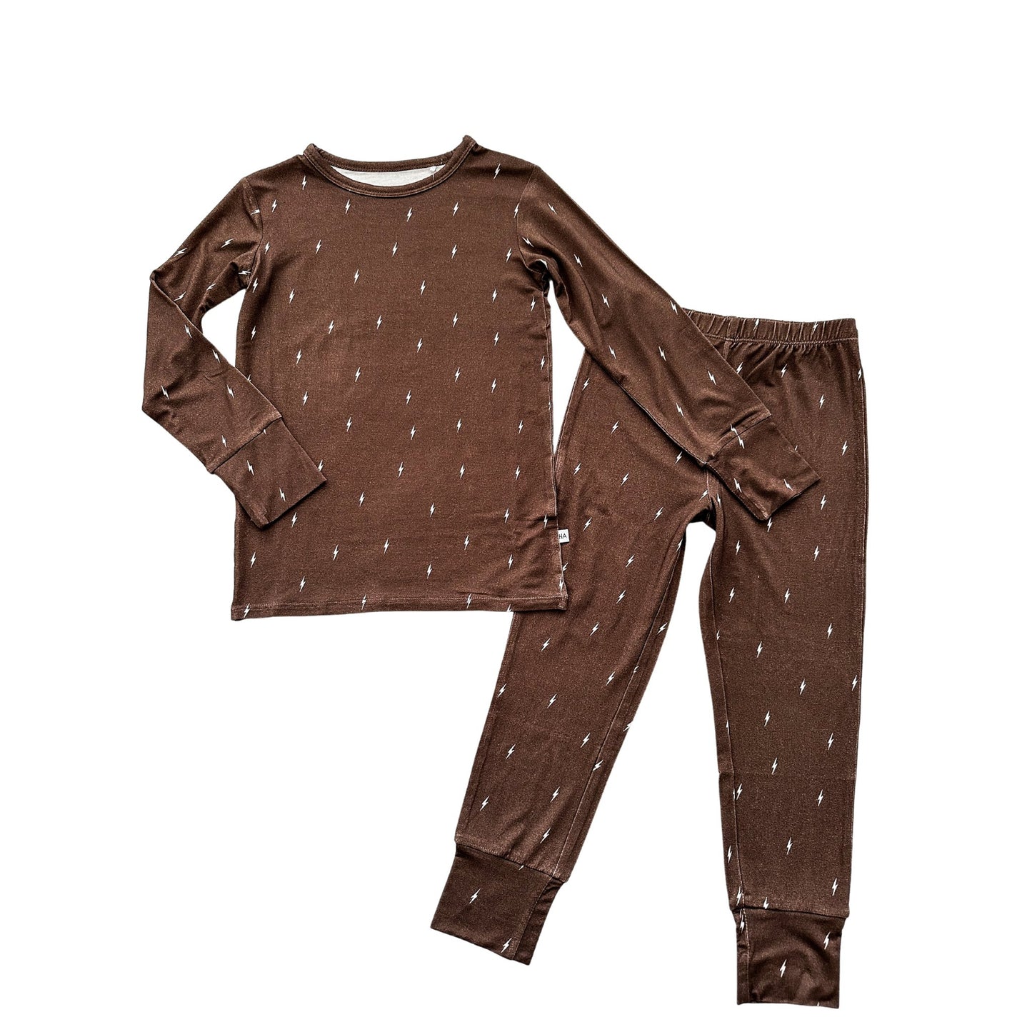 Two-Piece Pajama Set - Brown Lightning - Harp Angel Boutique