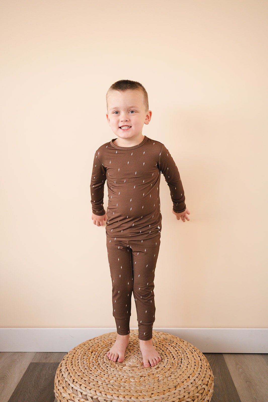 Two-Piece Pajama Set - Brown Lightning - Harp Angel Boutique