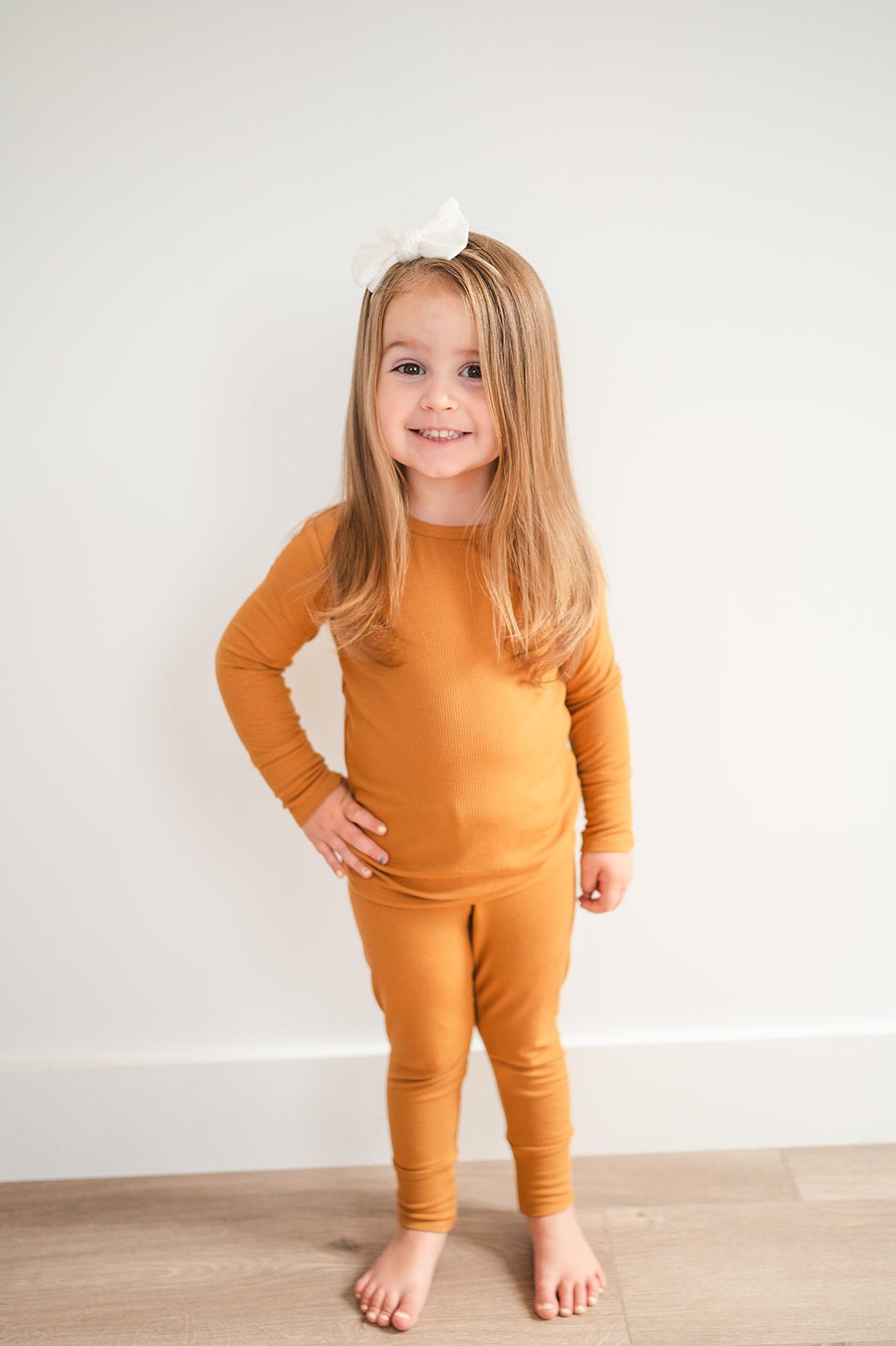 Two-Piece Pajama Set - Caramel Ribbed - Harp Angel Boutique