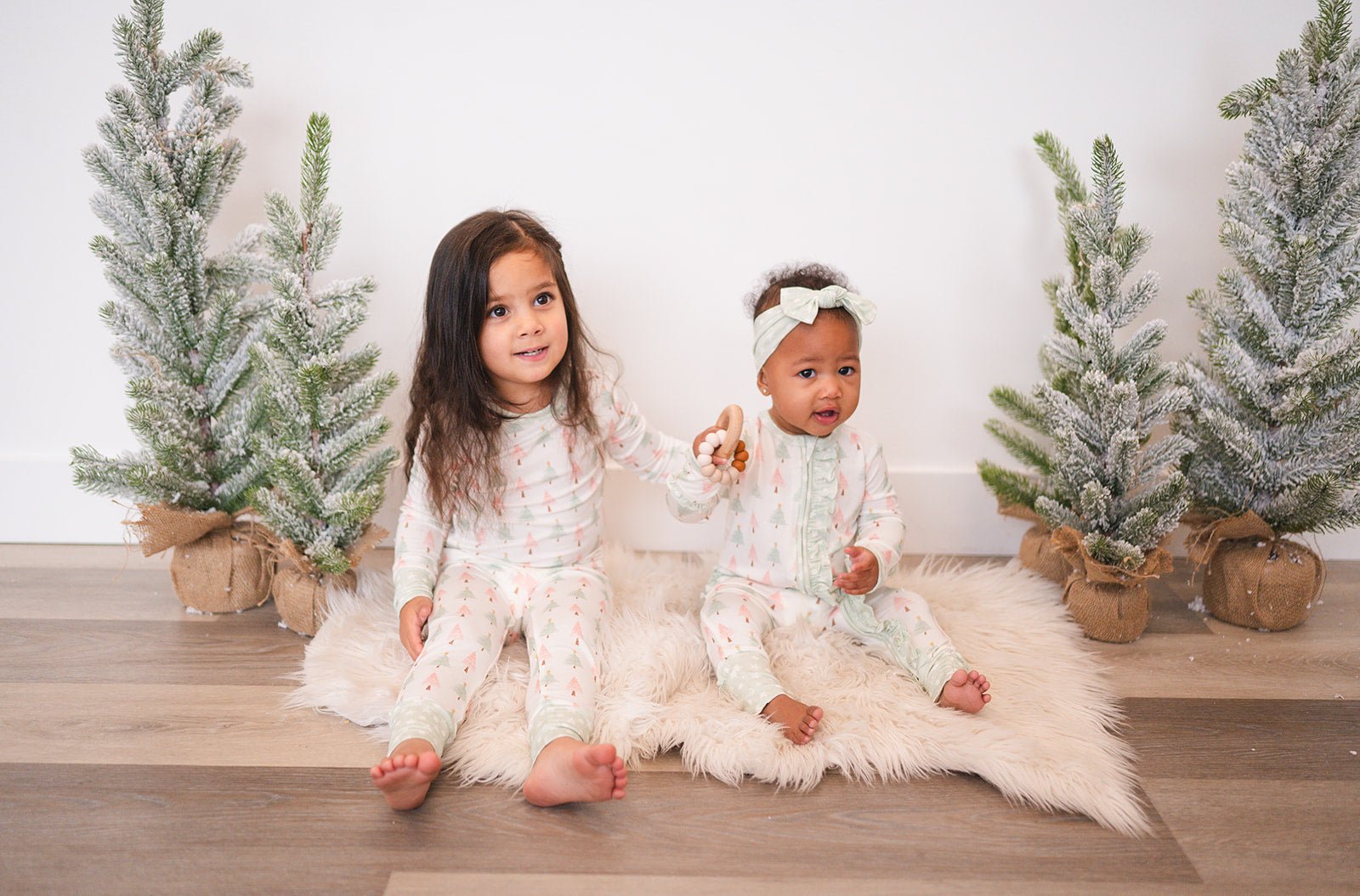 Two-Piece Pajama Set - Sweet Christmas Trees - Harp Angel Boutique