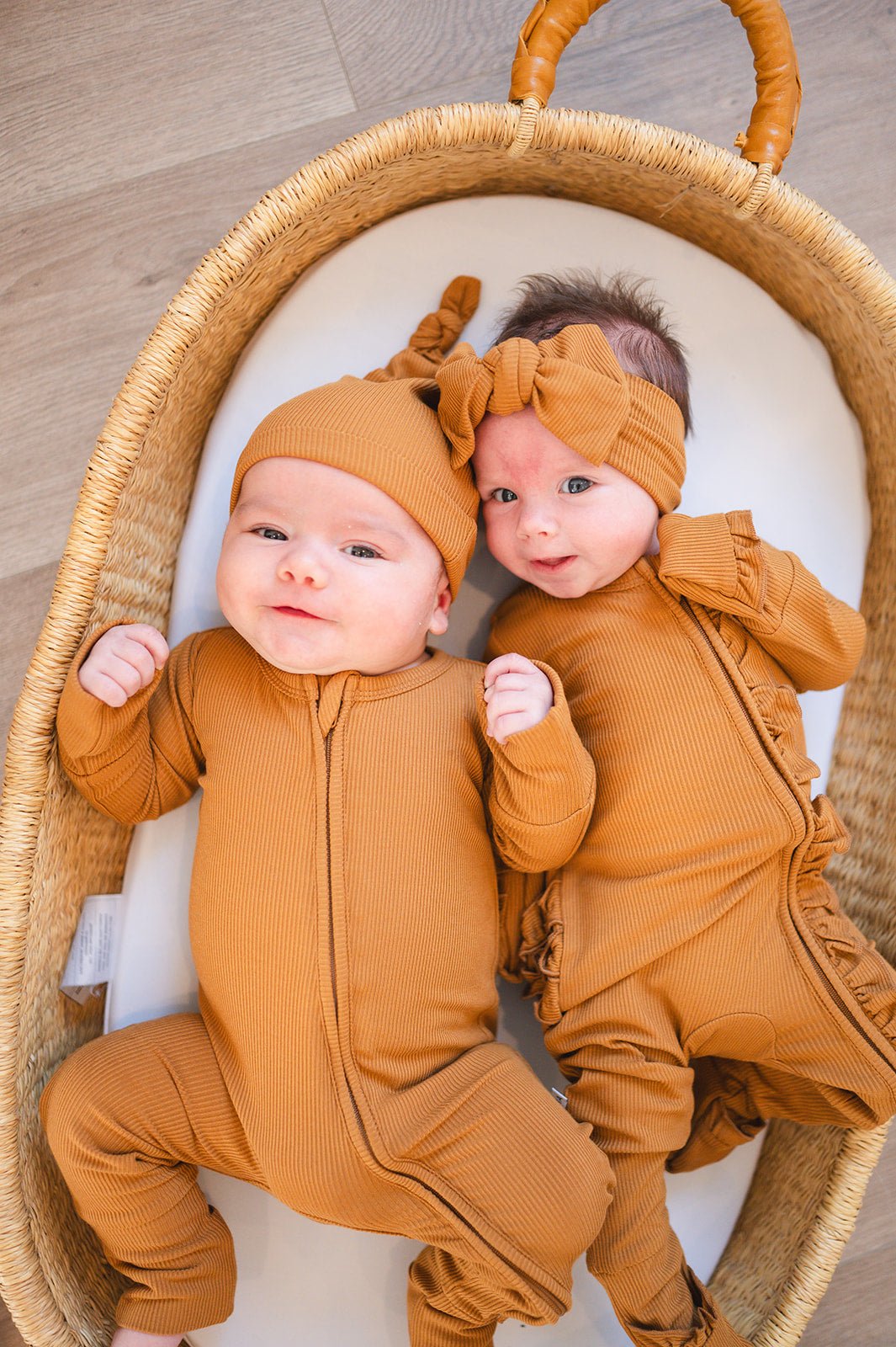 Zipper Romper - Caramel Ribbed - Harp Angel Boutique